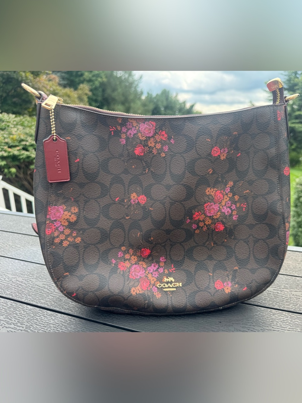 Coach Floral Handbag - Crossbody or Shoulder VGC